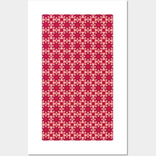 Red Geometric Pattern Posters and Art